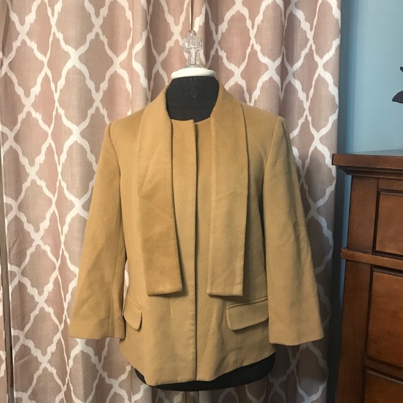 Talbots ⚜️ Camel Hue Tie Front Blazer - Picture 4 of 6